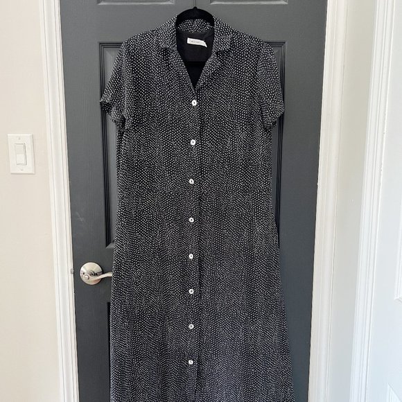 Polka Dot Button Down Midi Dress - Picture 1 of 6
